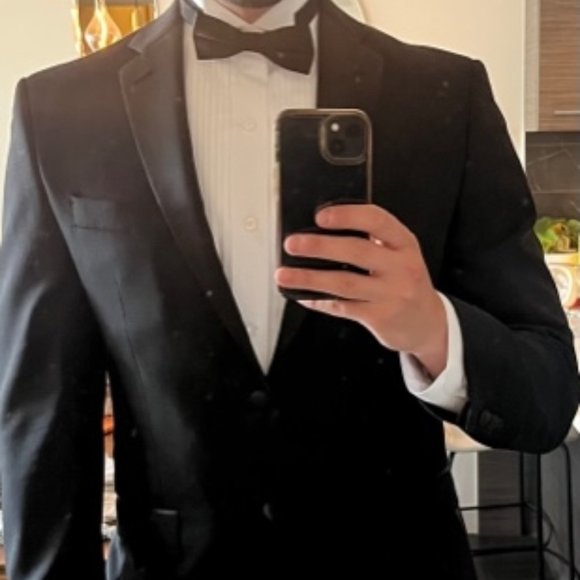 Calvin Klein Slim Fit Tuxedo JACKET AND PANTS + Tuxedo Shirt PERFECT CONDITION - Picture 2 of 4